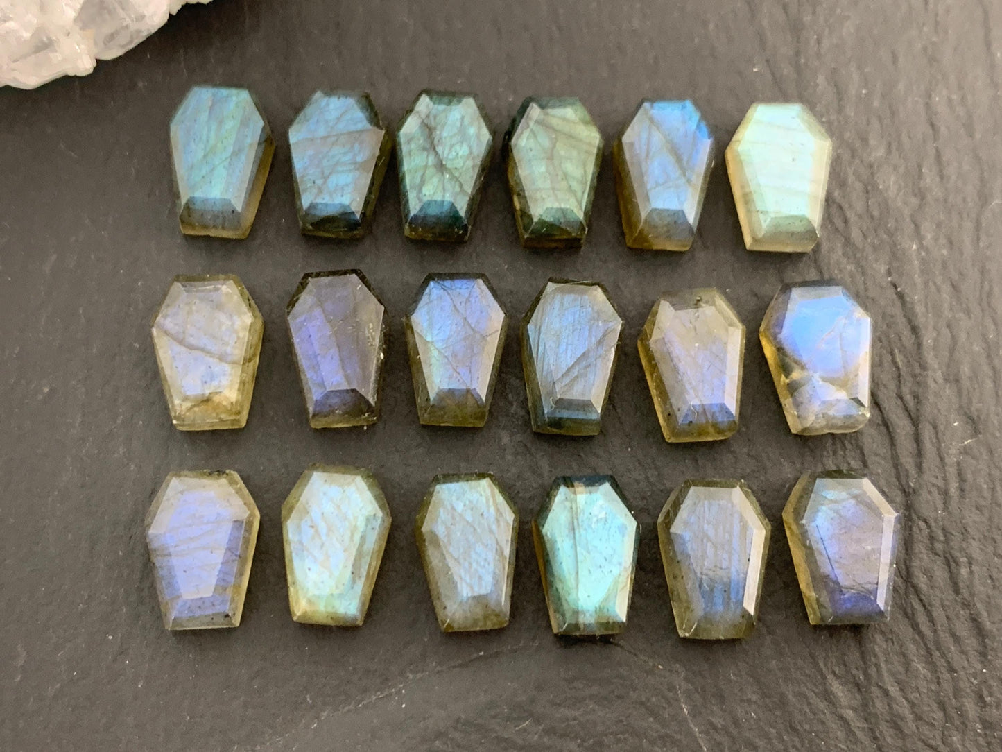 Labradorite Coffin 7x10mm Cabochon - Small Earrings Size Coffins