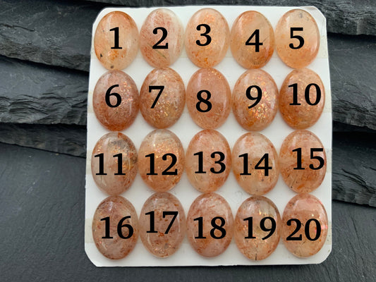 Sunstone oval 12x16mm cabochon - Calibrated cabochons