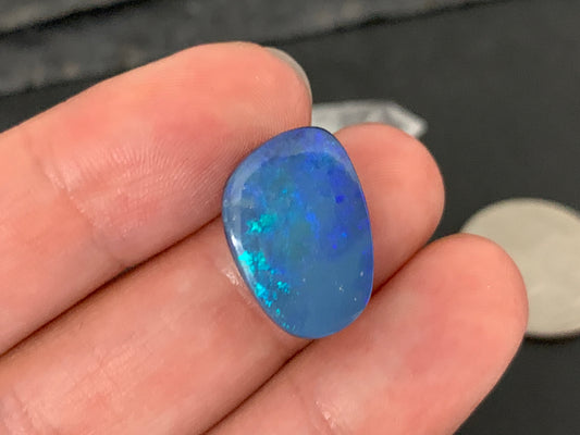 Australian Opal doublet 12x17x5mm cabochon