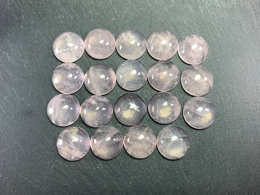 Rose Quartz round 15mm cabochon - Calibrated cabochons