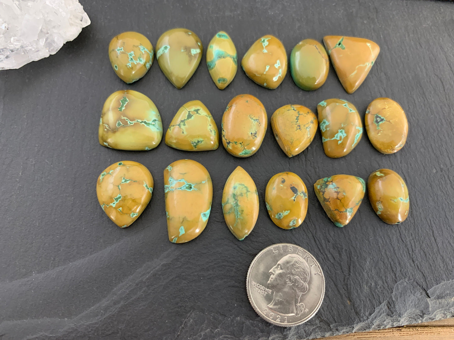 Tibetan Turquoise mixed shapes 17-26mm long cabochon