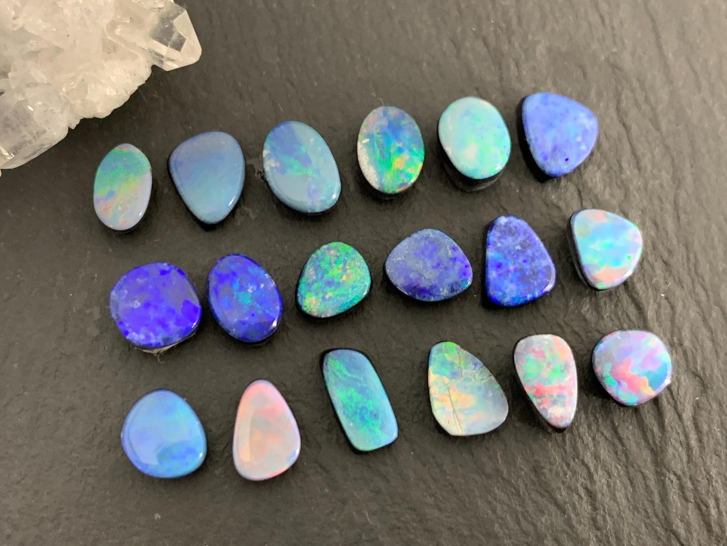 Australian Opal Doublet 6-8mm long cabochon - Select your piece