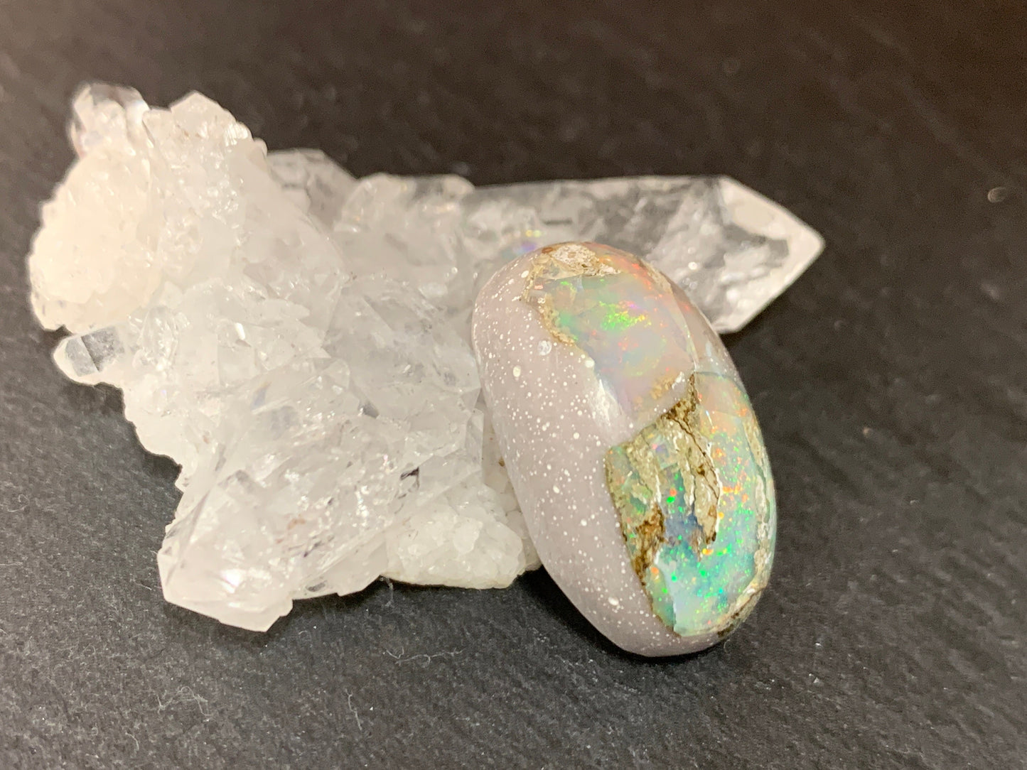 Ethiopian Opal Cabochon – Stabilized Welo Opal with Bright Play of Color - 17x23x8mm