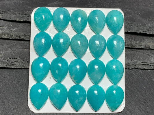 Amazonite pear 13x18mm cabochon - Calibrated cabochons