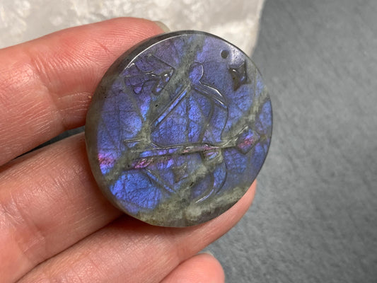 Sagittarius Purple Labradorite Zodiac Signs - Zodiac Constellations Carving
