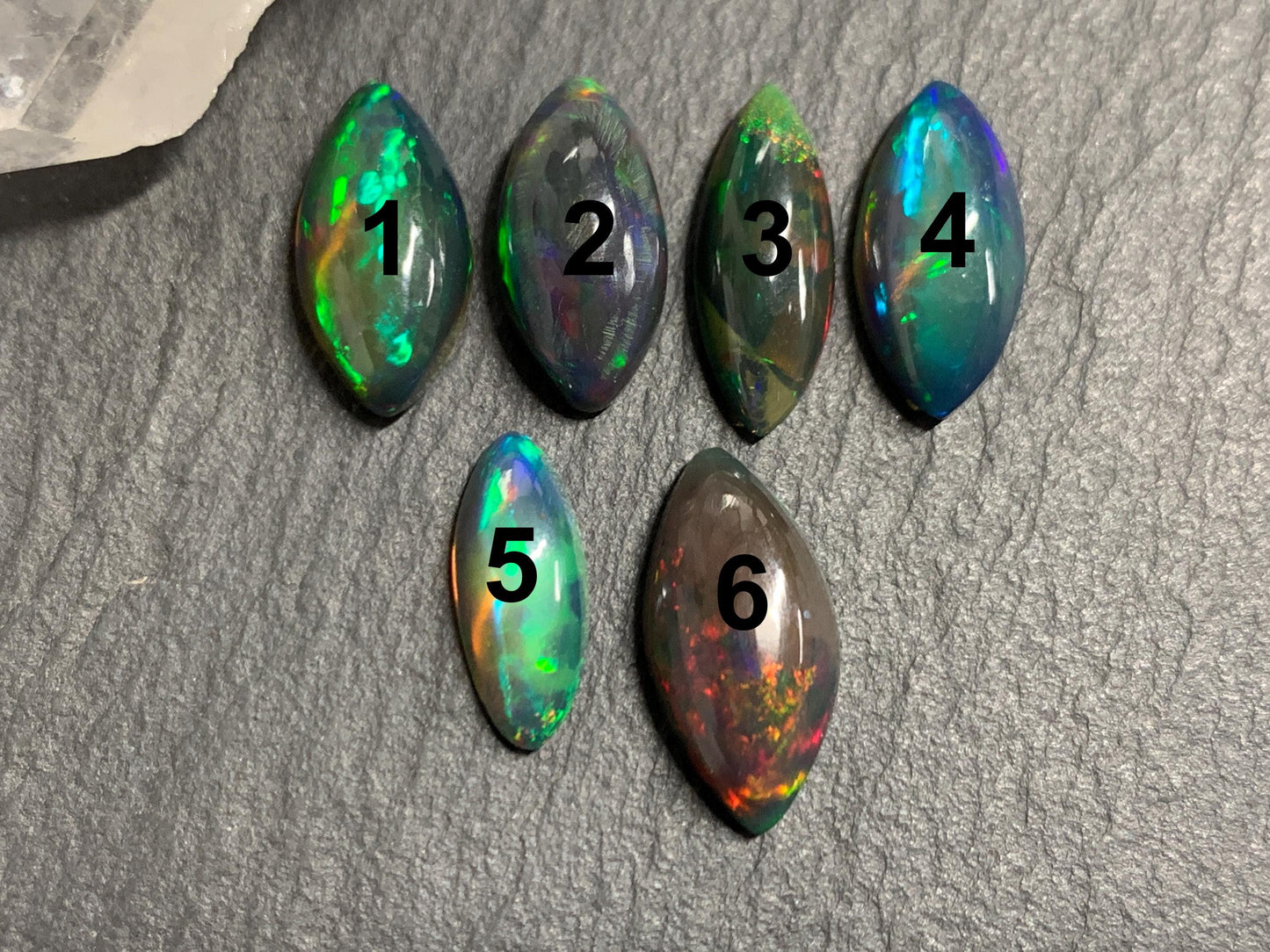 Natural Ethiopian Black Opal 12-15mm long cabochon/ Select your cabochon