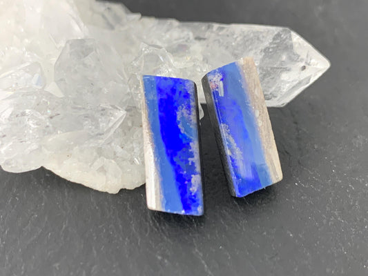 Australian Opal doublet 6x14x3.5mm pair of cabochons
