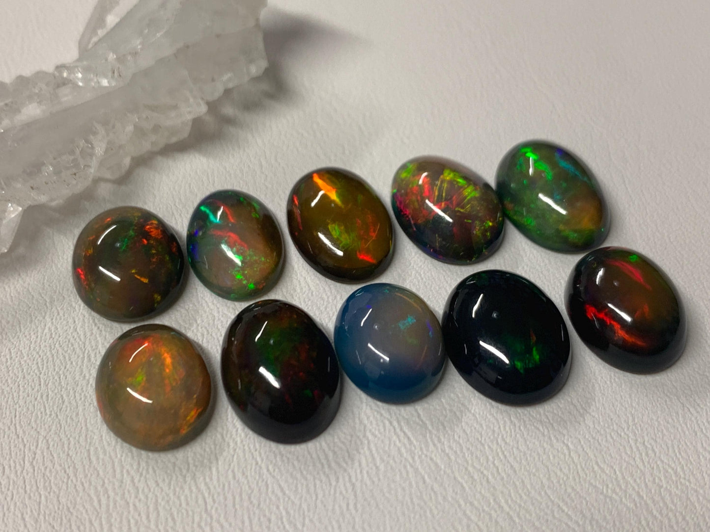 Natural Black  Ethiopian Opal 12-14mm long cabochon/ Select your cabochon