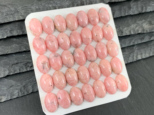 Rhodochrosite oval 8x12mm cabochons - Calibrated cabochons