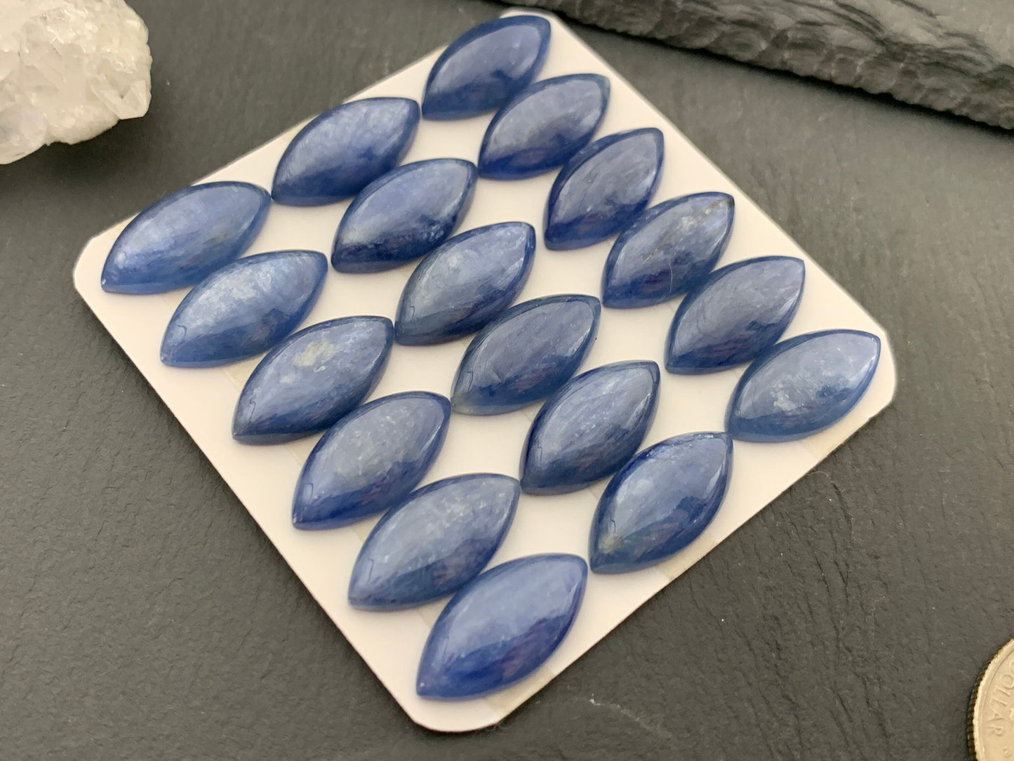 Kyanite marquise  10x20mm Cabochon - Calibrated Cabochons