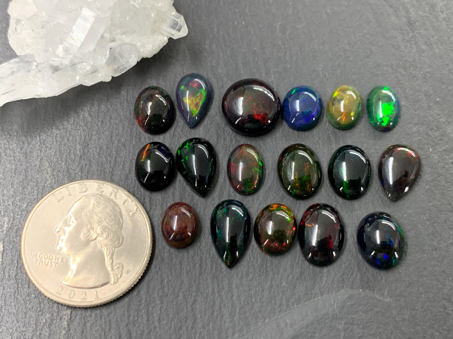 Ethiopian Black Opal Cabochon: Oval, Pear, Round Gemstone
