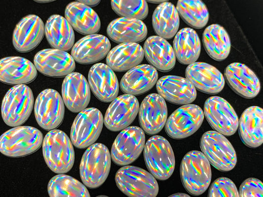 Mystic Rainbow Quartz oval 8x12mm cabochon doublet
