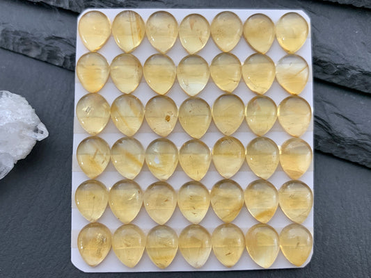 Citrine pear 8x10mm cabochon - Calibrated cabochons
