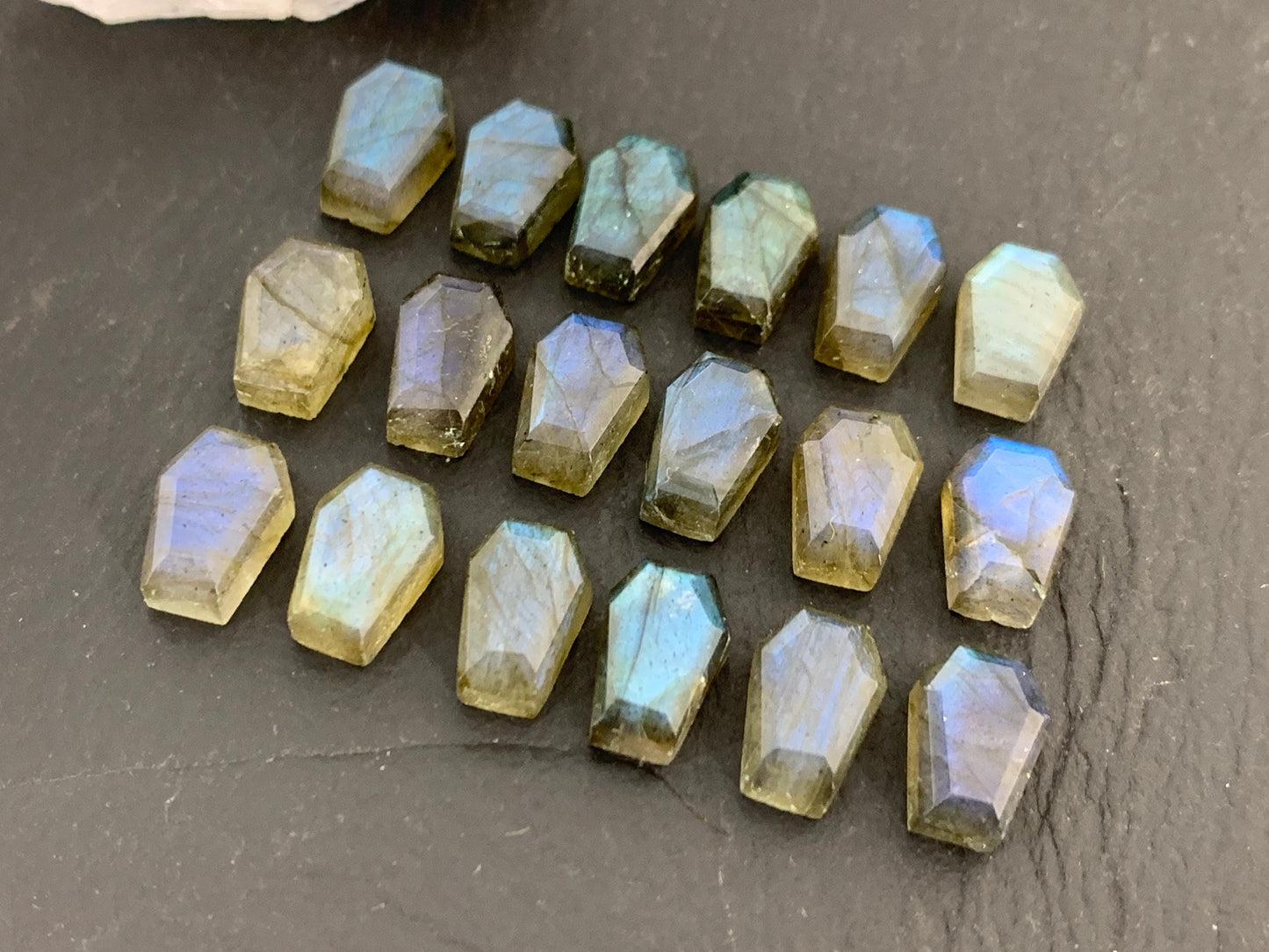 Labradorite Coffin 7x10mm Cabochon - Small Earrings Size Coffins