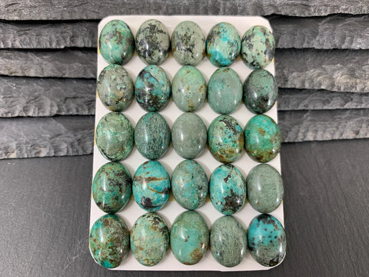 African Turquoise oval 12x16mm cabochon - Calibrated cabochons
