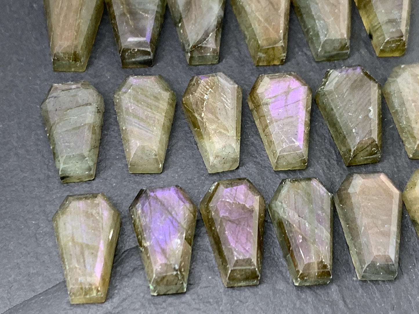 Labradorite Coffin 10x16mm Cabochon. Second quality cabochons