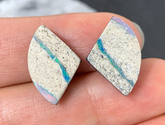 Australian Opal doublet 12x18x3.5mm pair of cabochons