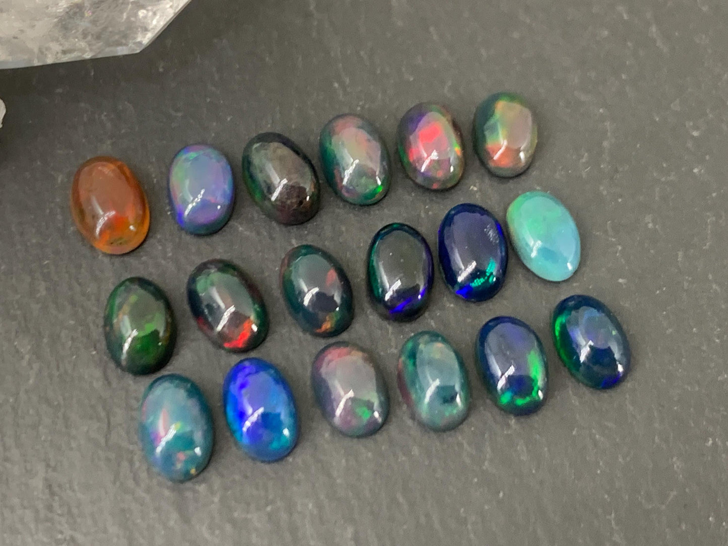 Black Ethiopian Opal oval 4x6mm cabochon