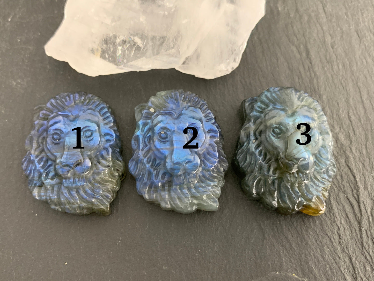 Lion Labradorite carving - Labradorite carving