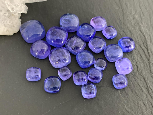Tanzanite Square Cabochon: 5-9mm Gemstone