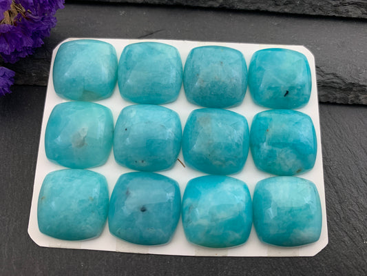 Amazonite Square 18x18mm cabochon - Calibrated cabochons