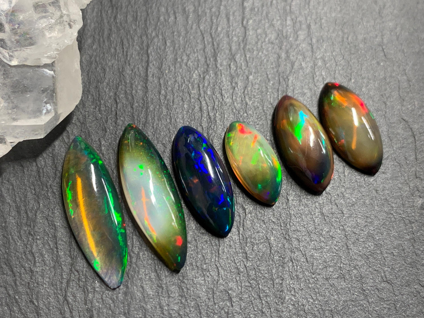 Natural Ethiopian Black Opal 15-24mm long cabochon/ Select your cabochon