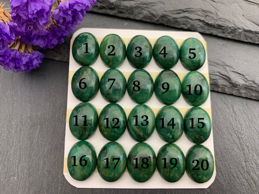 African Jade oval 12x16mm cabochon - Calibrated Cabochons