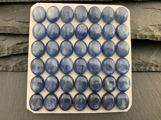 Natural Kyanite Oval Cabochon: Calibrated 8x10mm
