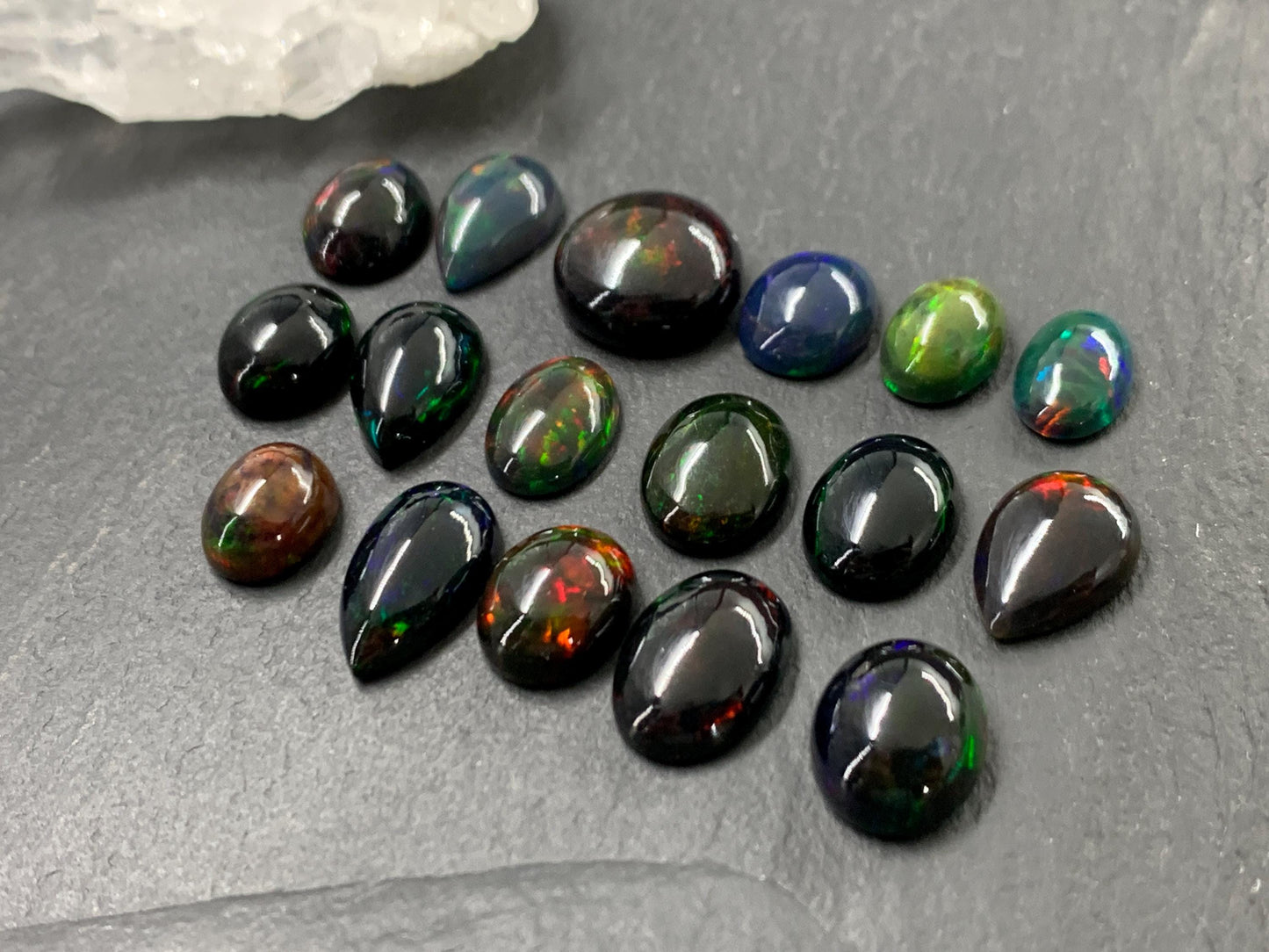 Ethiopian Black Opal Cabochon: Oval, Pear, Round Gemstone