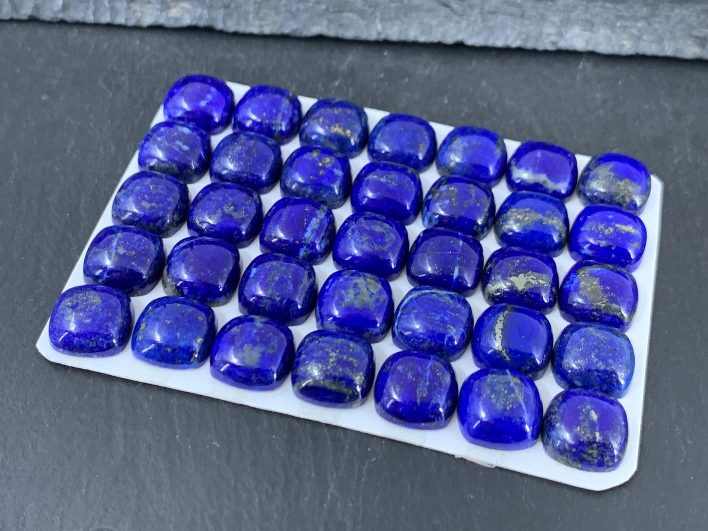 Lapis Lazuli square cushion 10mm cabochon - Calibrated cabochons