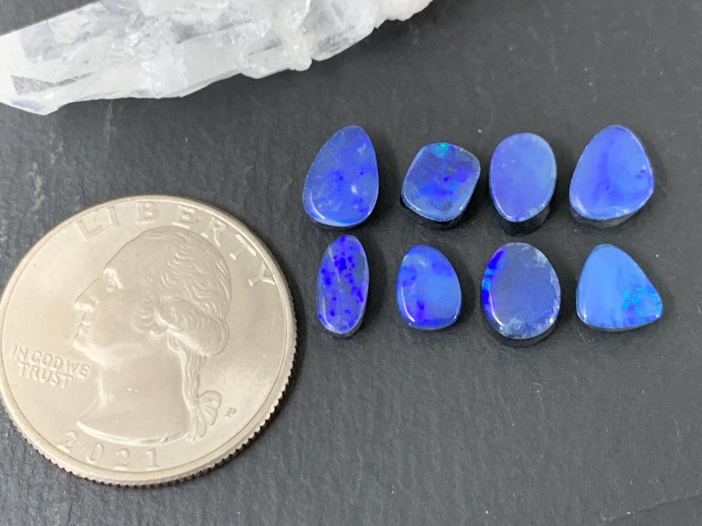 Australian Opal Doublet 7-9mm long cabochon - Second quality