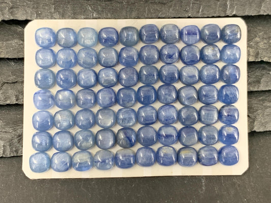 Kyanite square cushion 6mm cabochon - Calibrated cabochons