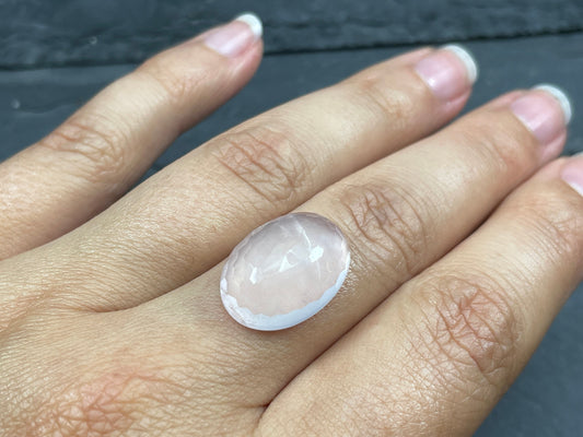 Faceted Rose Quartz oval 13x18mm Cabochon- Calibrated cabochons