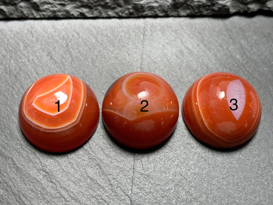 Red Agate round 20mm cabochon - Calibrated cabochons