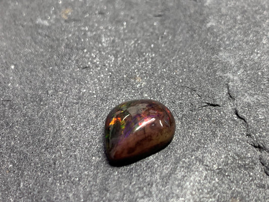 Black Ethiopian Opal pear 10x12x4mm cabochon