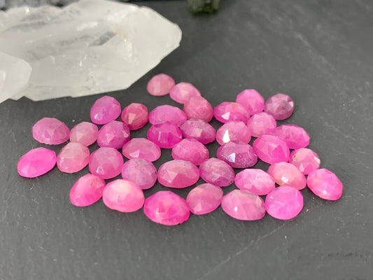 Faceted Pink Sapphire 5x7mm cabochon