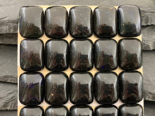 Black Andamooka Opal 12x16mm cabochon - Matrix Australian Opal