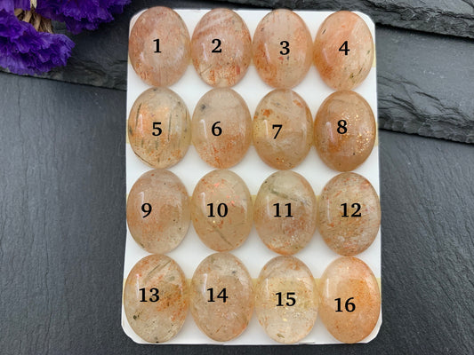 Sunstone oval 15x20mm cabochon - Calibrated cabochons