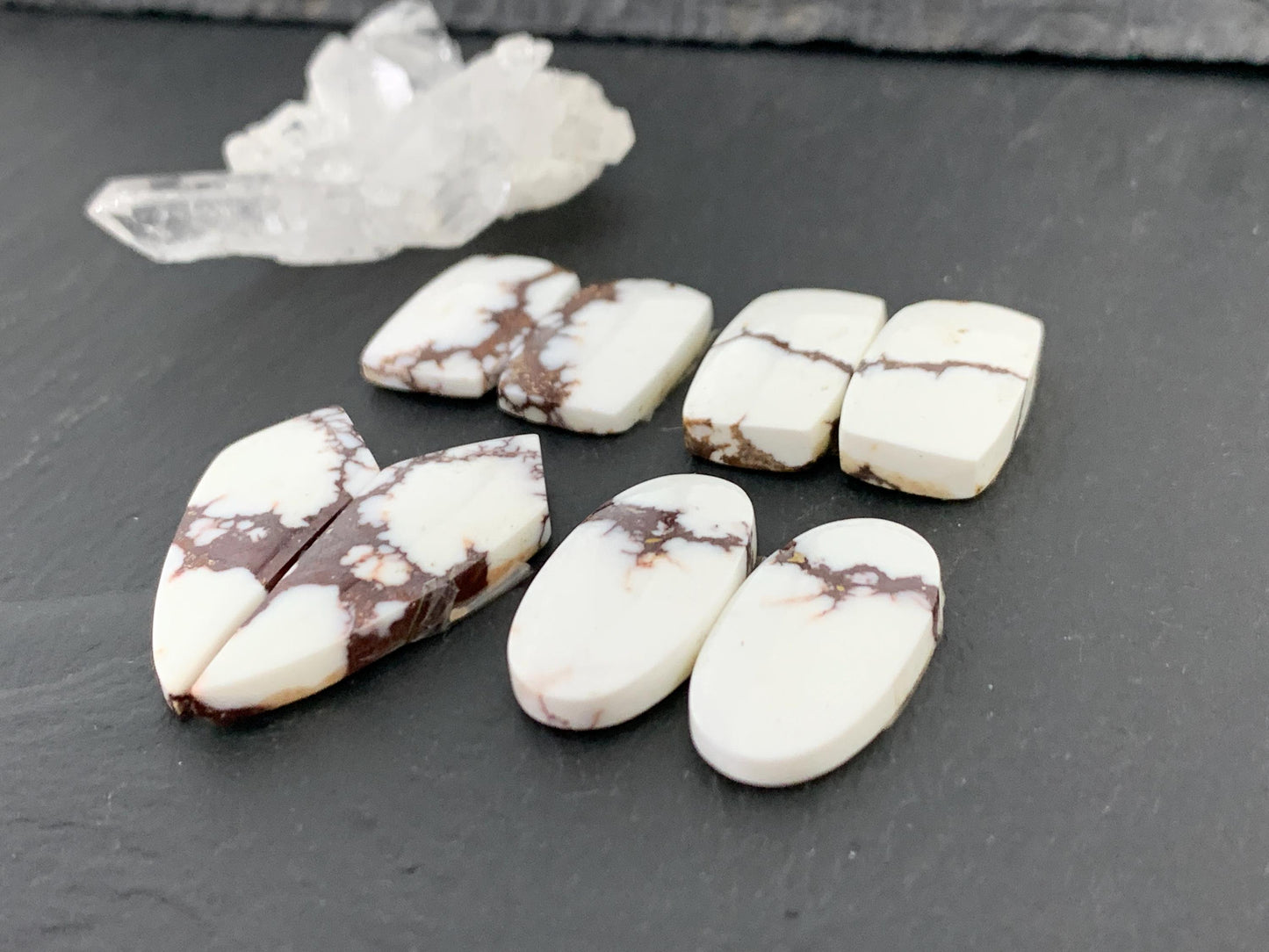Wild Horse Jasper 18-31mm long cabochon pair