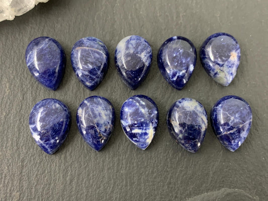 Sodalite pear 10x14mm cabochon