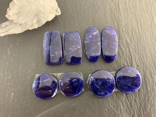 Natural Sodalite pair 15-24mm long cabochon