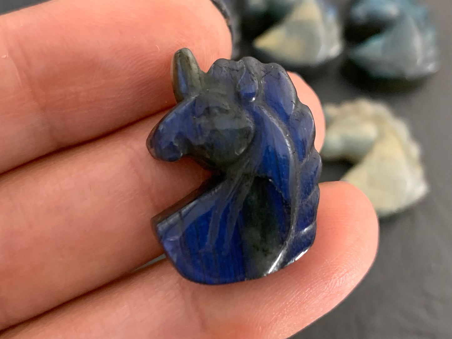 Labradorite Unicorn 18x24mm Cabochon - Labradorite carving