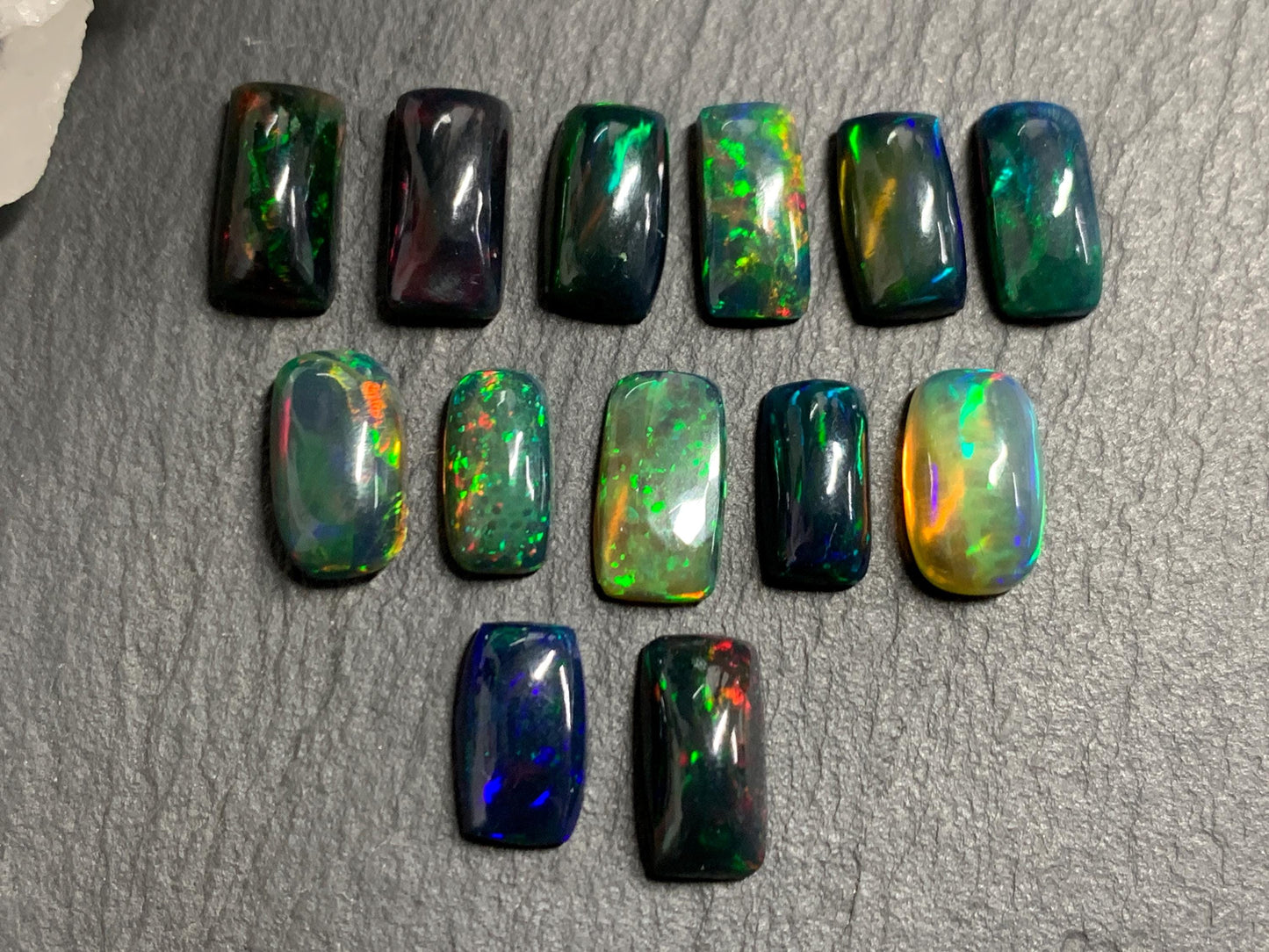Natural Ethiopian Black Opal 11-12mm long cabochon/ Select your cabochon