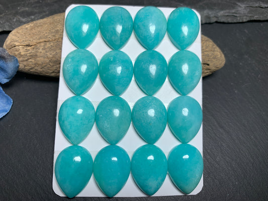 Amazonite Pear 15x20mm cabochon - Calibrated cabochons