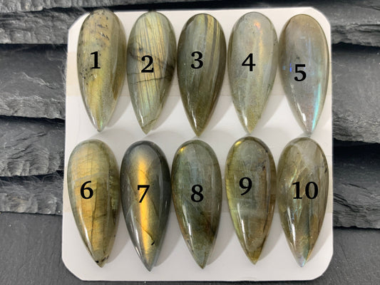 Labradorite pear 12x30mm Cabochon - Calibrated cabochons