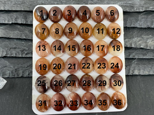 Rutilated Quartz oval 10x12mm cabochon - Calibrated cabochons