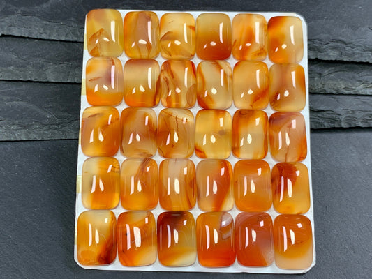 Carnelian rectangle 13x18mm cabochon - Calibrated cabochons