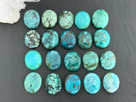 Tibetan Turquoise oval 10x12mm cabochon