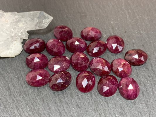 Faceted Ruby oval 9x11mm & 10x14mm cabochon