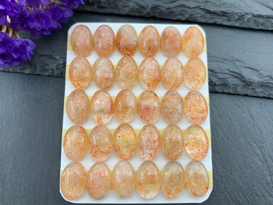 Sunstone Oval 8x12mm cabochon - Calibrated Cabochons